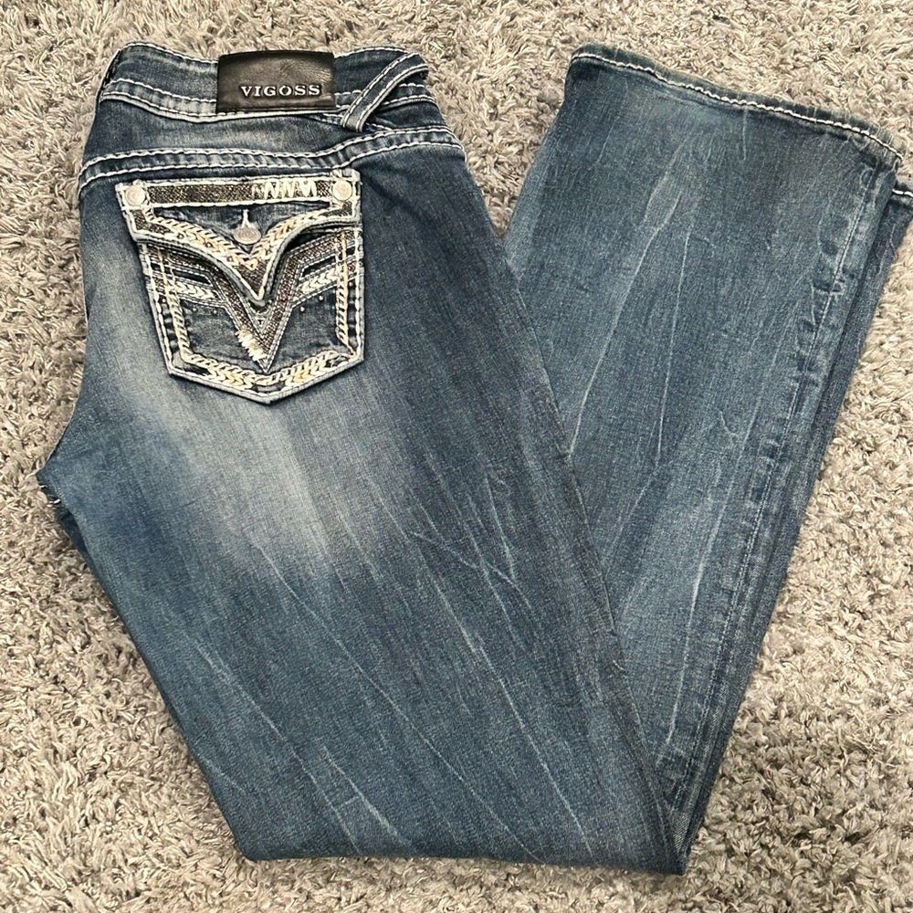 Vigoss Women's Boot Cut Jeans in Classic Blue